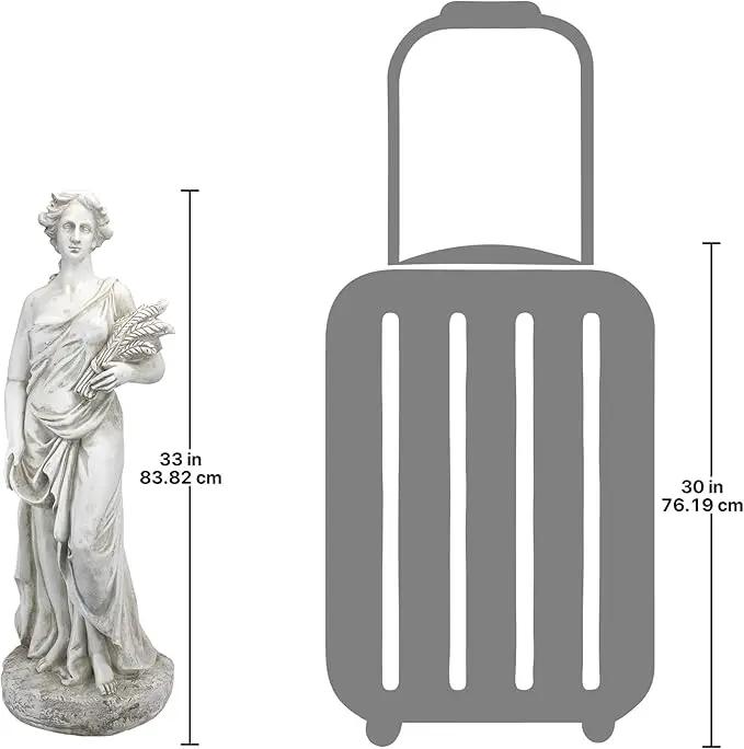 Design Toscano Summer Woman of The Four Seasons Indoor/Outdoor Garden Statue, 11 inches Wide, 33 inches Tall, Cast Stone Resin, Antique Stone Finish by GreenHaven Gardens