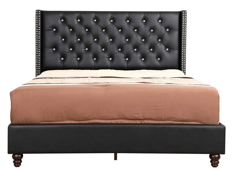 Upholstered Nailhead Trim Chic Bed by Unique Piece Furniture