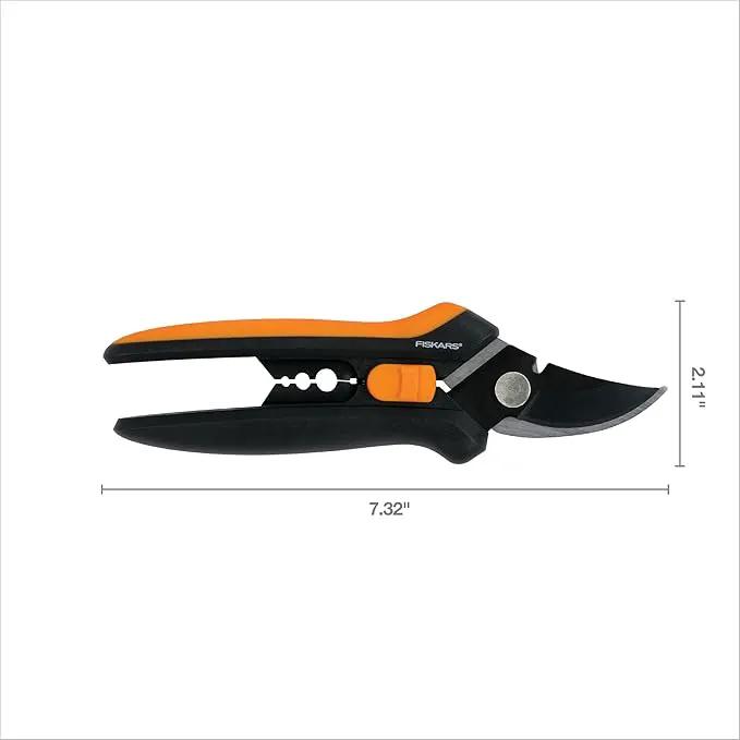 Fiskars Floral Pruning Shears - Plant Cutting Scissors/Garden Clippers For Deadheading and Working with Flowers - Black/Orange by GreenHaven Gardens