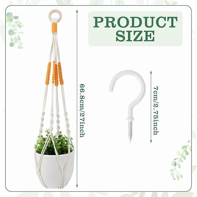 Augshy 27inch Macrame Plant Hanger, 2 Packs Plant Hangers with Hooks, Hanging Planter for Indoor Plants Decorative Macrame Pot Hanger for Home Decor by GreenHaven Gardens