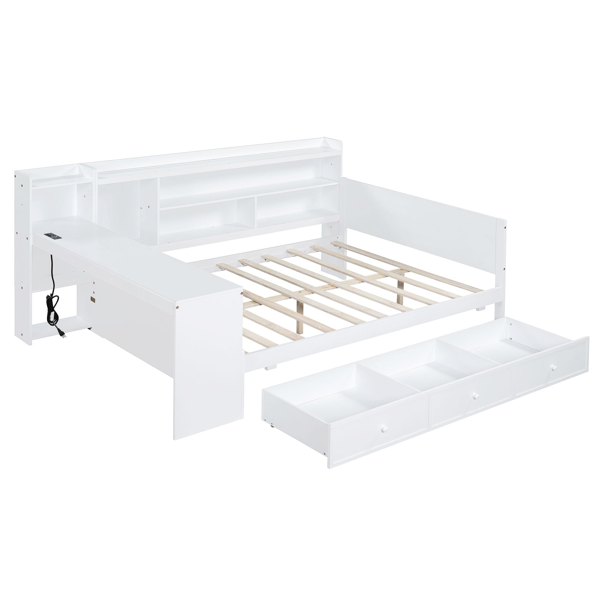 Daybed With 3 Drawers USB Ports And Desk by HouseOfZazla