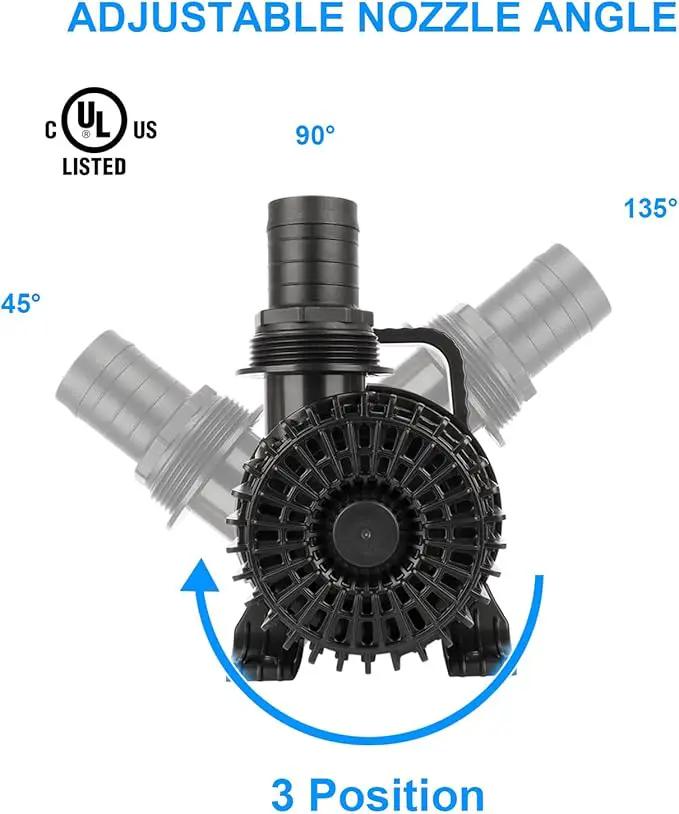 Outdoor Large 9300gph-620W 32.8FT Pond Water-fall & Kio Fish Fountain-s &Garden Pump Submersible IPX8: Long 32.8FT Cord Smart-er & Quieter Duck & Yard &Patio Ponds Pumps, 1 Barrier Pump Bag by GreenHaven Gardens