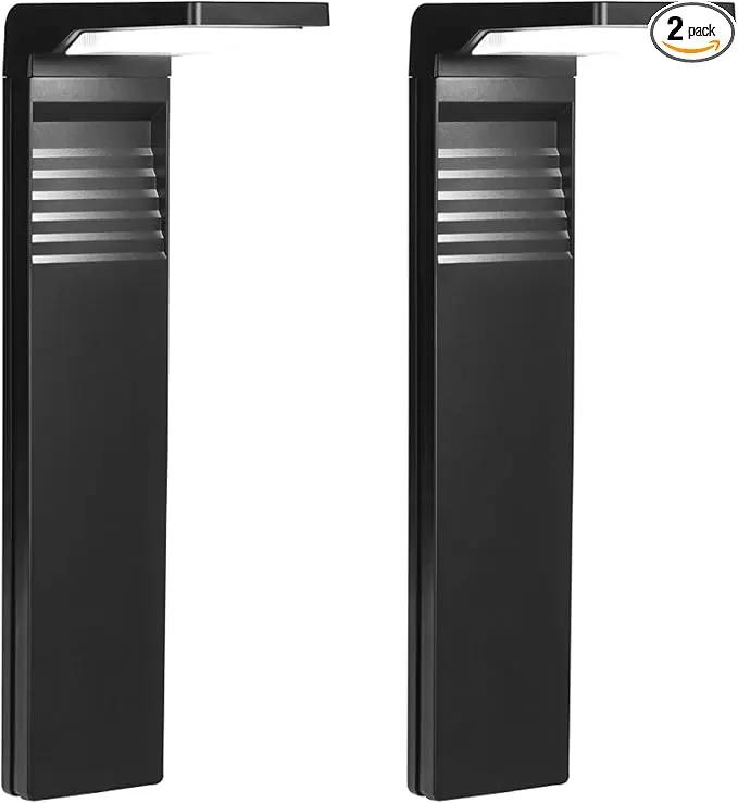 Techko Outdoor Solar L-Shaped Path Lights (2-Pack), Modern Minimal Design, Waterproof IP65, Garden Lights for Landscape, Yard, Walkway, Pathway,Matte Black by GreenHaven Gardens