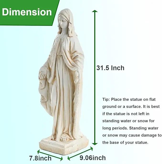 Virgin Mary Statue, Outdoor Garden Religious Decorations, Outdoor Mother Mary Statue, Garden Sculptures & Statues for Home Yard Patio Lawn Deck Hallway by GreenHaven Gardens