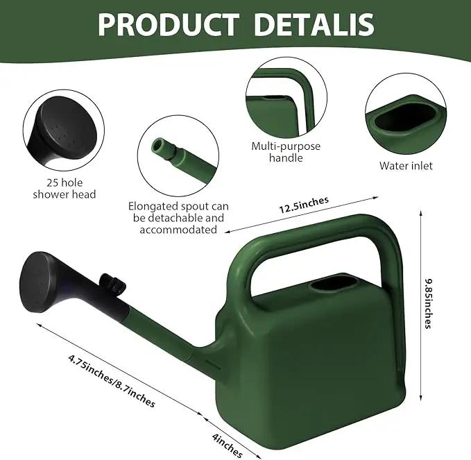 Outdoor Watering Can for Plants Indoor Watering Can for Houseplants 3/4 Gallon 3L (Green) by GreenHaven Gardens
