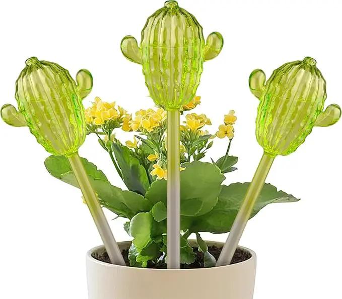 Ahhute Self Watering Globes Cactus Shape, Glass Plant Watering Globes, Self Watering Planter Insert, Cacti Plant Watering Devices, Automatic Plant Waterer Indoor, Watering Bulbs, 3 Pack by GreenHaven Gardens