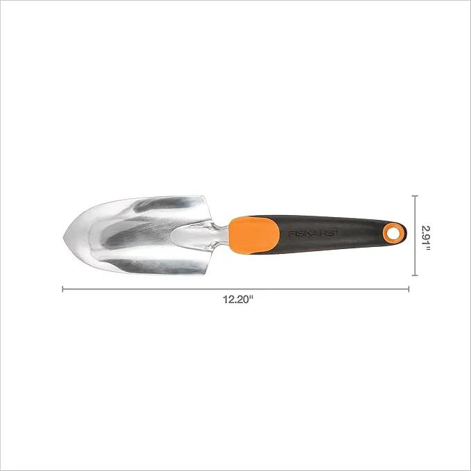 Fiskars Ergo Garden Trowel for Digging and Planting, Heavy Duty Gardening Hand Tool with Hanging Hole by GreenHaven Gardens