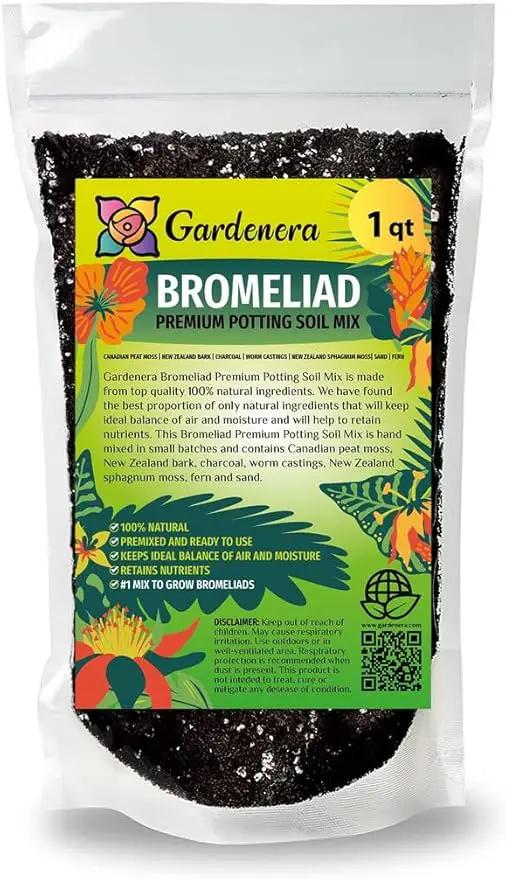 Premium Bromeliad Potting Mix - Nourish Your Bromeliads for Vibrant Growth and Stunning Colors - 1 Quart by GreenHaven Gardens