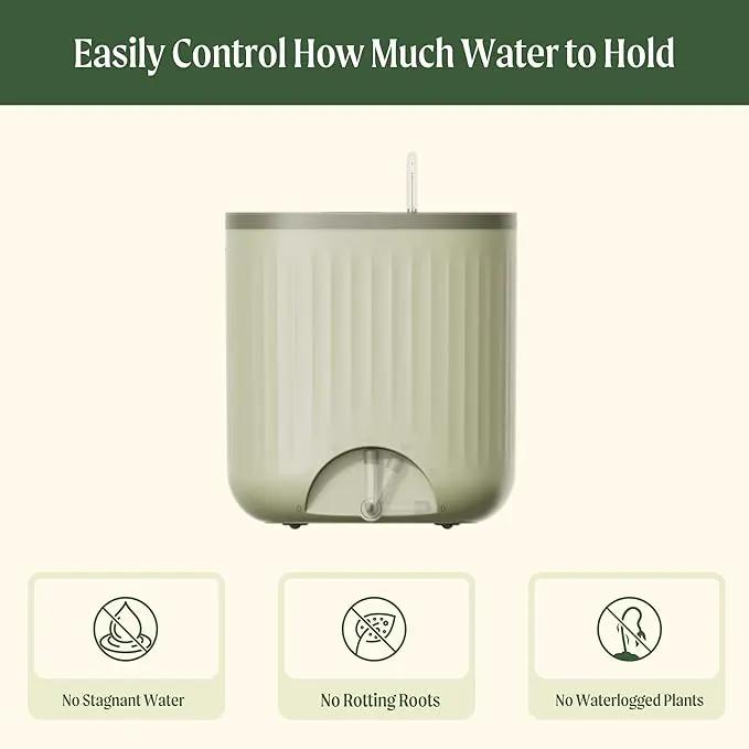 Vego garden Self Watering Pots Home Planters with Water Gauge for Effortless Indoor Plants Cream White by GreenHaven Gardens