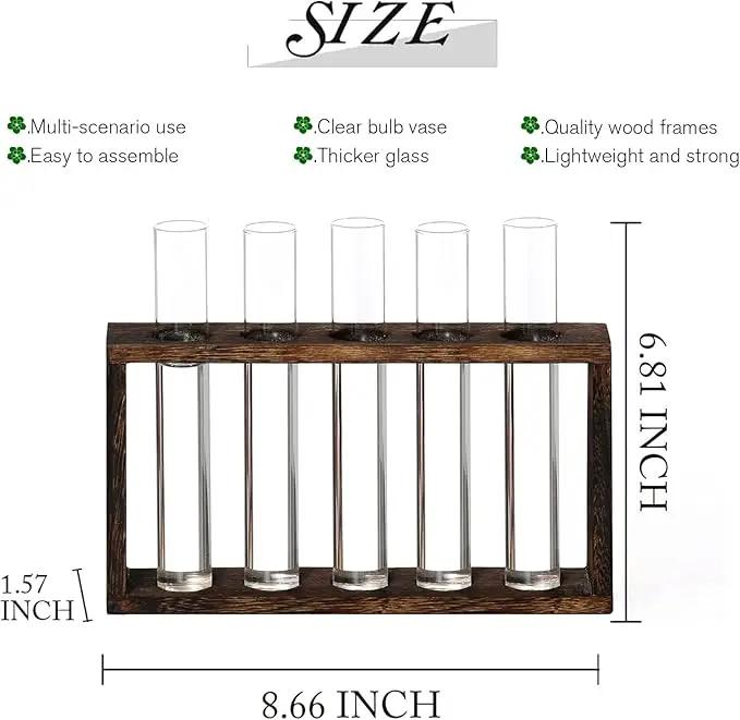 XXXFLOWER Wall Hanging Terrarium Planter with 5 Test Tubes,Wall Planters for Indoor Plants,Plant Lover Gifts for Women Garden Office Decoration by GreenHaven Gardens