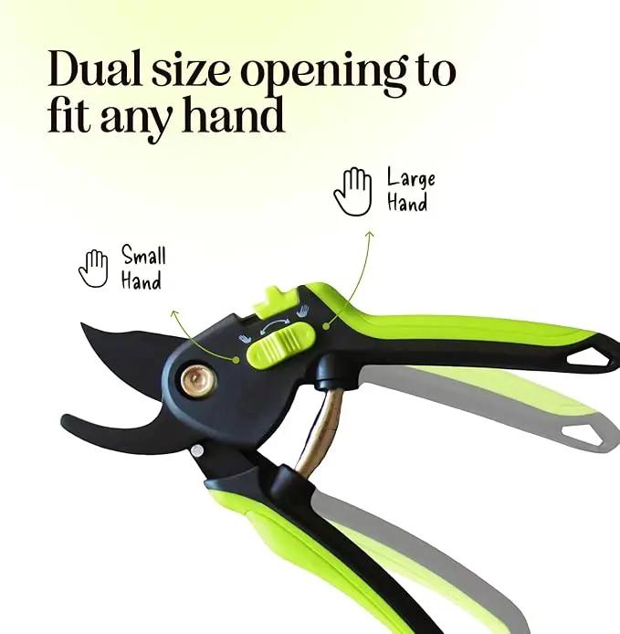 Ultra Sharp Pruning Shears Hedge Clipper – Cuts 3X Easier, Dual-Size Opening, Weak Hand Arthritis Clippers, Rust-Resistant Pruner, Effortlessly Cuts by GreenHaven Gardens