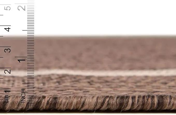 Unique Loom Outdoor Border Collection Area Rug - Soft Border (13' Round, Brown/ Ivory) by GreenHaven Gardens