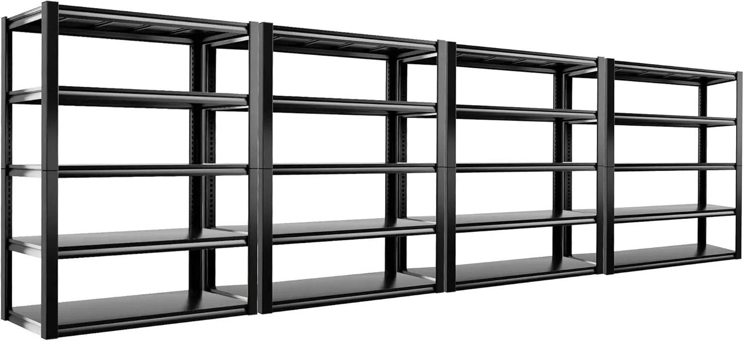 REIBII Garage Shelving Heavy Duty Storage Shelves, Extra Large Adjustable Storage Rack with 5 Tier Metal Shelving Unit, 2500LBS Loads Heavy Duty Shelf, Easy Assembly, 4 Pack by GreenHaven Gardens