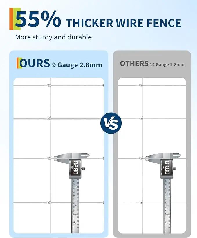 9GA Thickened Heavy Duty Cattle Farm Fence, 4ft x 328ft Galvanized Goat Deer Fence, Heavy Zinc Coating Hog Wire Fencing for Farm Livestock Animals Protection by GreenHaven Gardens