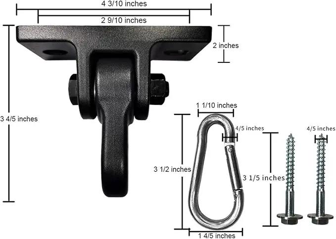 Heavy Duty Black Swing Hangers Screws Bolts Included Over 5000 lb Capacity Playground Porch Yoga Seat Trapeze Wooden Sets Indoor Outdoor 2 Pack by GreenHaven Gardens