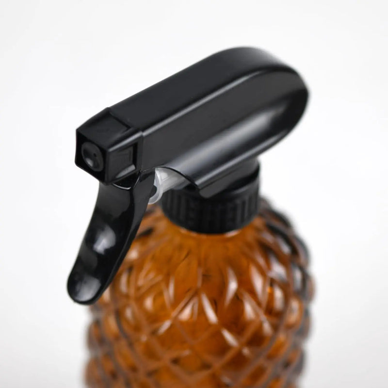 12Oz Glass Plant Spray Bottle, Gem Pattern Glass Sprayer, Watering Can with Black Plastic Top Pump, Handheld Watering Can for Indoor Outdoor Potted Plants and Greenery (Amber) by GreenHaven Gardens