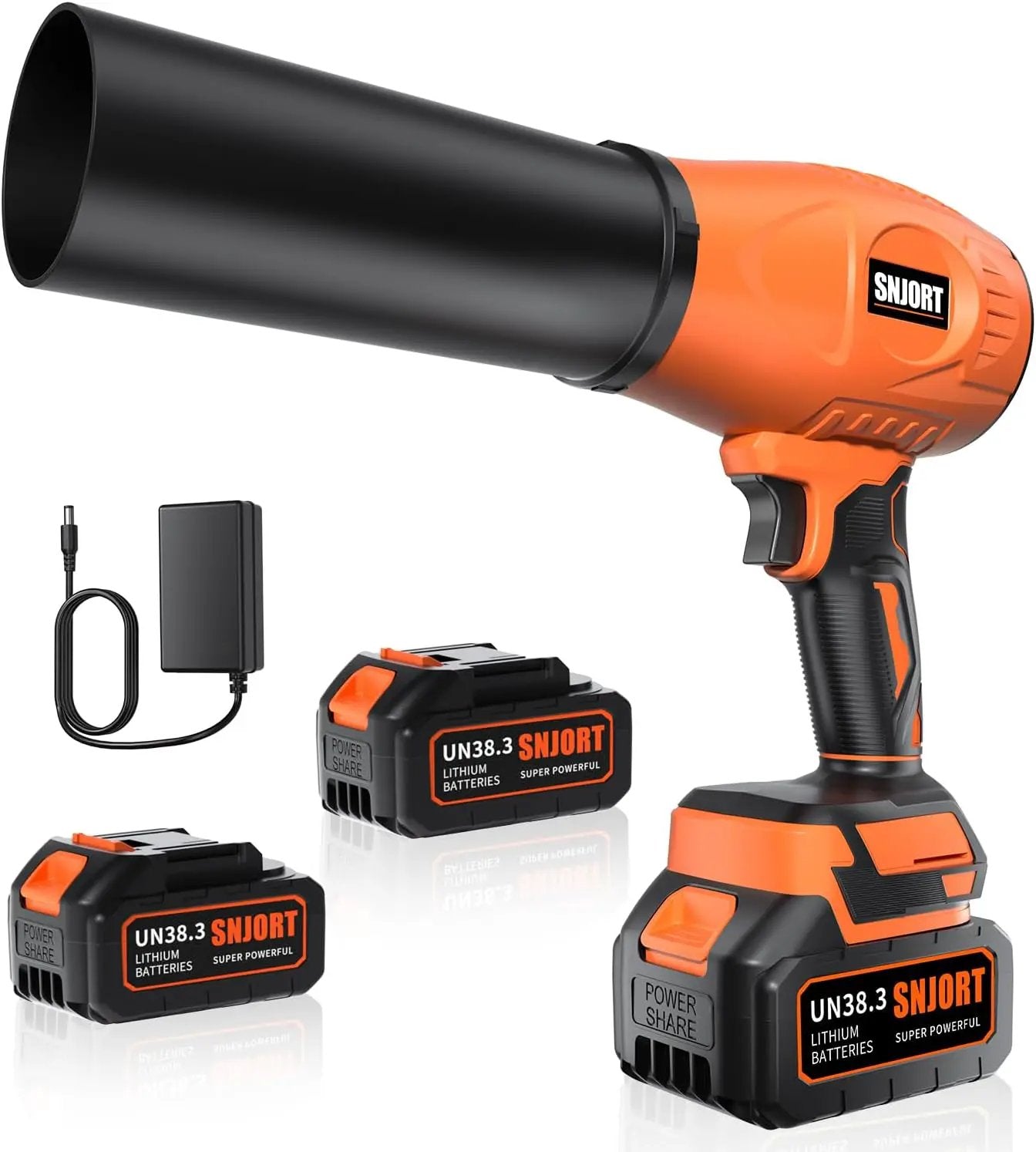 Leaf Blower Cordless with Battery and Charger,800,000 RPM,Extended Nozzle,Lightweight Handheld Design,Blower for Patio Cleaning,car Blowing Water,Blowing Leaves and Dust（ Citrus Orange） by GreenHaven Gardens