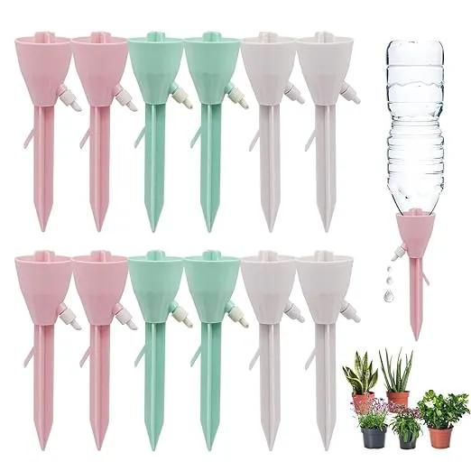 12 Packs Self Watering Planter Drip, Automatic Drip Irrigation Stakes with Adjustable Valve, Adjustable Water Flow System, Self Watering Planter Insert Devices for Indoor and Outdoor Plants by GreenHaven Gardens