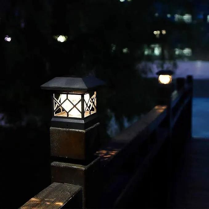 TWINSLUXES Solar Post Cap Lights Outdoor - Waterproof LED Fence Post Solar Lights for 3.5x3.5/4x4/5x5 Wood Posts in Patio, Deck or Garden Decoration 4 Pack by GreenHaven Gardens