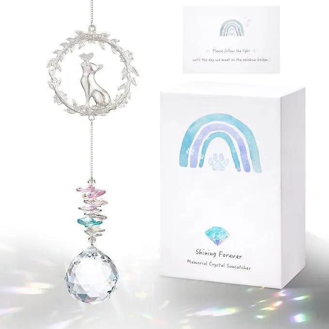 Cat Memorial Suncatcher - Lost of Cat Bereavement Gift Idea, Cat Loss Sympathy Gifts, Pet Memorial Gifts, Thoughtful Cats Remembrance Sun Catcher, Passing Away Remembrance Memory Gift by GreenHaven Gardens