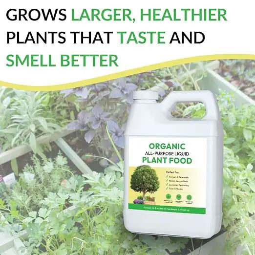 Organic All-Purpose Liquid Plant Food - Use on All Outdoor Plants: Flower Beds, Vegetable Gardens, Container Gardening | Concentrated Liquid Fertilizer Alternative (32oz, 2 Pack, Mixes to 64 Gallons) by GreenHaven Gardens