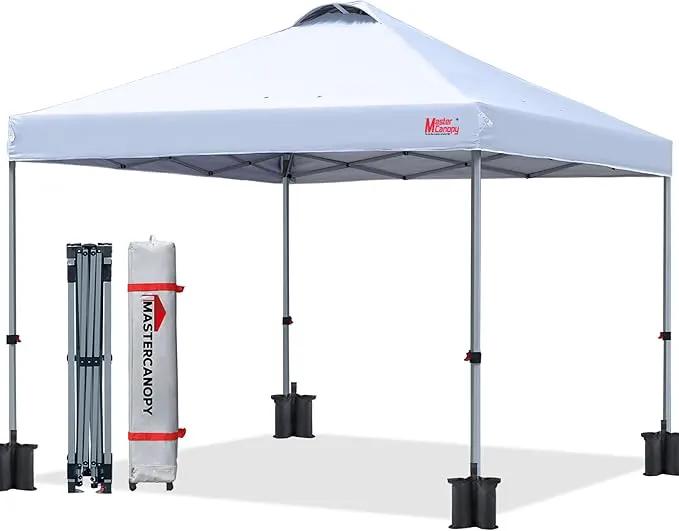 MASTERCANOPY Durable Pop-up Canopy Tent with Roller Bag (White) by GreenHaven Gardens