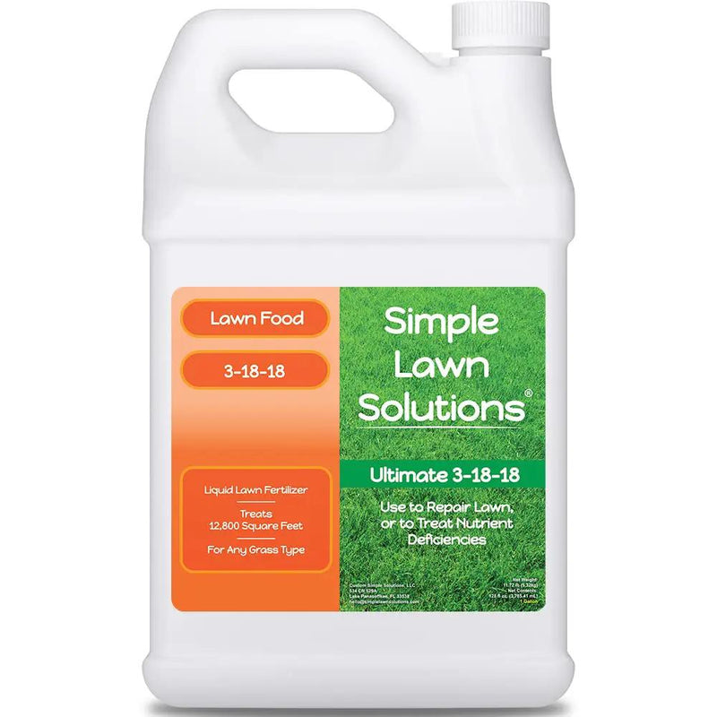 Ultimate 3-18-18 Lawn Food Liquid Fertilizer- Easy to Use Concentrated Spray- Any Grass Type- Summer & Fall - Simple Lawn Solutions- Turf Hardiness & Root Vigor- Phosphorus and Potassium (1 Gallon) by GreenHaven Gardens
