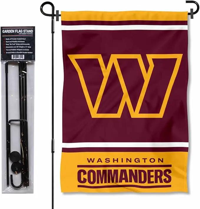 WinCraft Washington Commanders Garden Flag and Flagpole Mount by GreenHaven Gardens