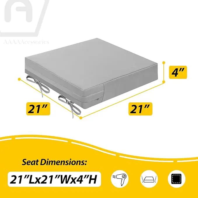 AAAAAcessories Outdoor Seat Cushions for Chairs, Waterproof, Fade-Resistant Patio Furniture Replacement Cushions, 21" x 21" x 4", Set of 2, Gray by GreenHaven Gardens
