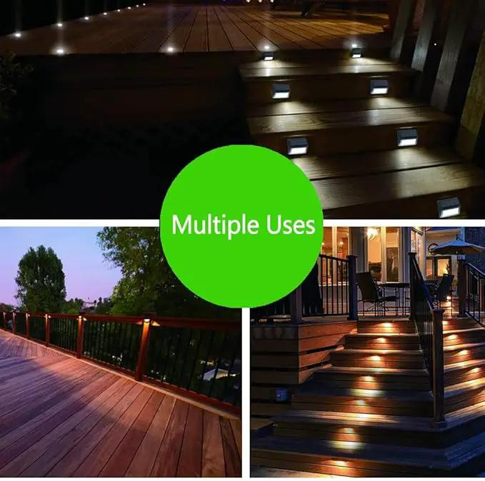 Solar Lights Outdoor, Waterproof Solar Powered Deck Step Lights for Patio Garden Backyard Garage Driveway Pathway Outside Wall Lighting (Warm White/6 Pack) by GreenHaven Gardens