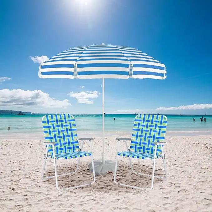 VINGLI Oversized Patio Lawn Chairs Folding 1 Piece, Webbed Folding Chair Outdoor Beach Chair Portable Camping Chair for Yard, Garden (Blue, Oversized) by GreenHaven Gardens