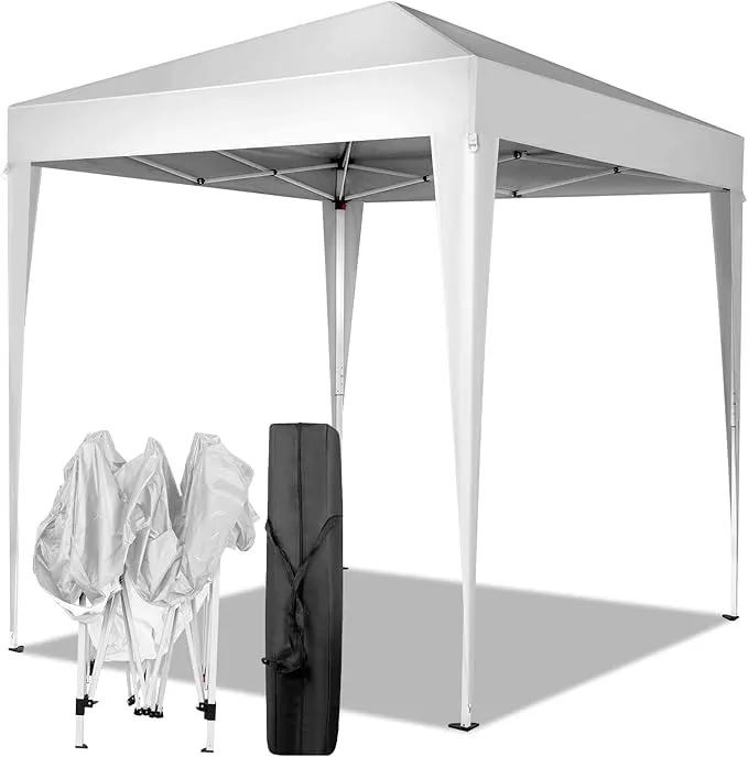 Outvita 6.5x6.5ft Pop Up Canopy Tent, Outdoor Instant Shelter Folding Canopy with Carry Bag for Commercial Events, Party, Backyard BBQ, Camping White by GreenHaven Gardens