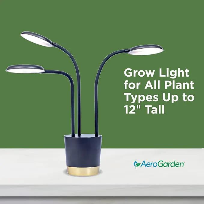 AeroGarden Trio Grow Light for Indoor Plants, Grow Live Plants Anywhere in The Home, Adjustable Light Modes, Black by GreenHaven Gardens