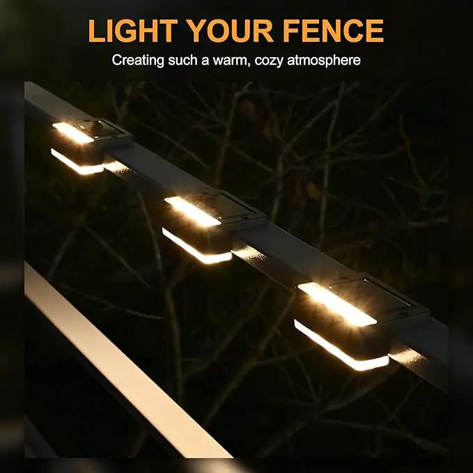 SOLPEX Solar Fence Lights, 6 LEDs Solar Lights Outdoor Waterproof Solar Powered for Deck, Stair, Front Porch, Balcony, Walkway, Garden, Yard, Patio, Pool Decor, IP65 Waterproof (4 Pack, Warm White) by GreenHaven Gardens