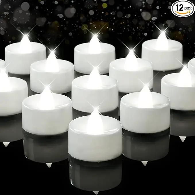 BEICHI Flameless Candles, 12Pack Battery Operated Candles, LED Tea Lights Candles Battery Operated, Flickering Fake Candles for Wedding Halloween Christmas Diwali- Pure White Light by GreenHaven Gardens