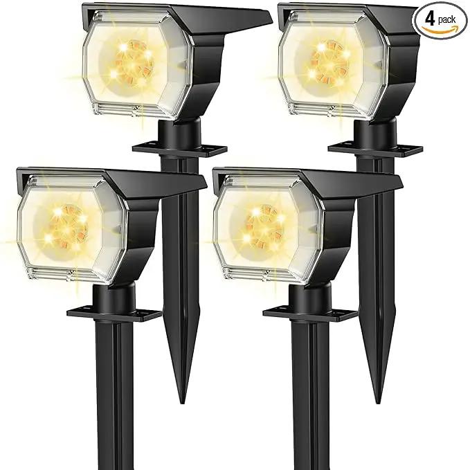 EIUIO Solar Outdoor Lights, 3 Lighting Modes Solar Spot Lights Outdoor with Auto On/Off, Waterproof Landscape Lighting for Garden Yard Pathway by GreenHaven Gardens