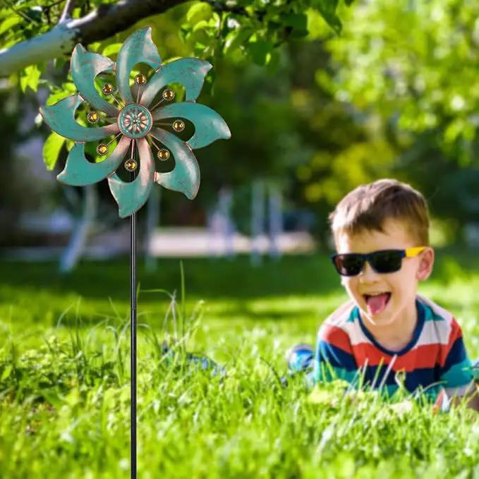 VEWOGARDEN Garden Decor Wind Spinners, Small Waterproof Metal Pinwheels Wind Spinner for Yard and Garden 37 * 10inches (Single Blade) by GreenHaven Gardens