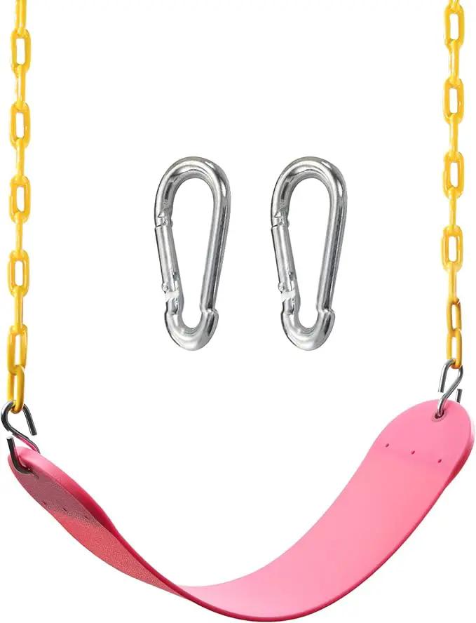 TURFEE Swings for Outdoor Swing Set -SwingSeat Replacement Kits with Heavy Duty Chains - Backyard Swingset Playground Accessories for Kids (Pink) by GreenHaven Gardens