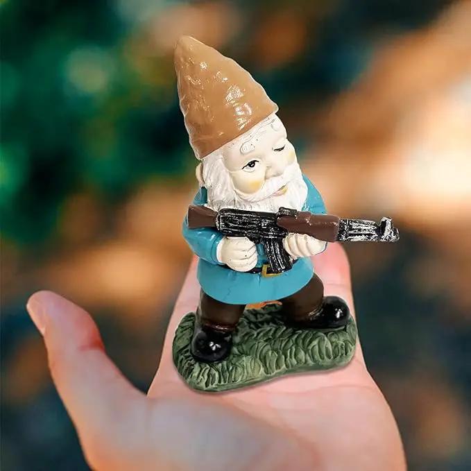 3Pcs Military Soldier Garden Gnomes with Guns AK47, Funny Army War Combat Defender Gnome Statue Figurines, Indoor Outdoor Patio Yard Lawn Desktop Ornament Decor,Valentine's Day Men Gift by GreenHaven Gardens