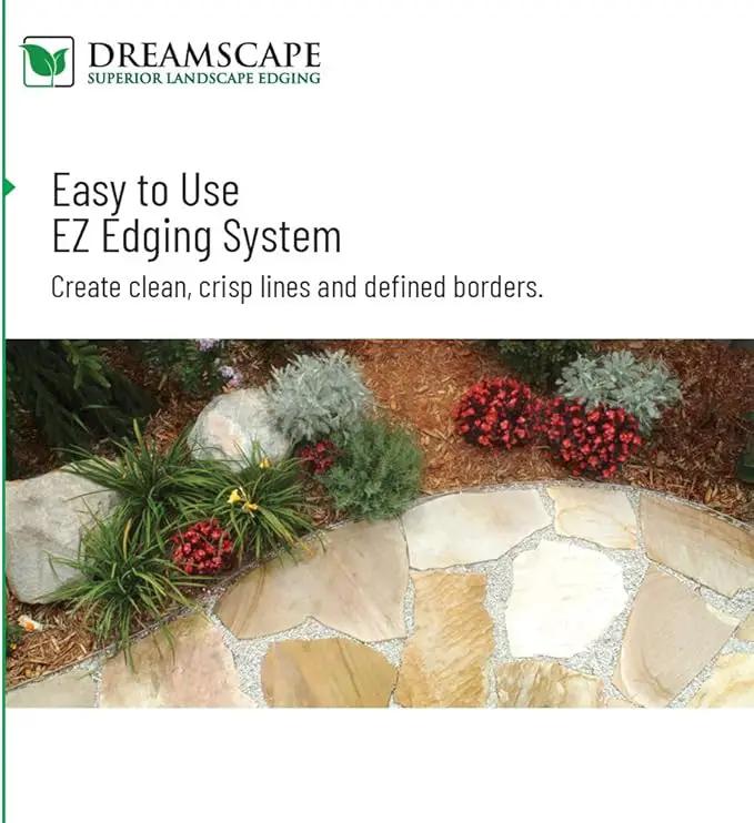 Dreamscape E-Z Edge Aluminum Landscape Edging - 4 Strips, 6ft Each (24ft Total), Mill Finish (Natural Aluminum) - Professional Quality Landscaping Border, Metal Divider for Lawn, Garden, Flowerbed by GreenHaven Gardens