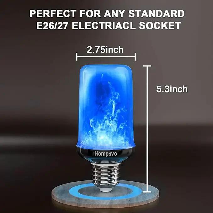 Hompavo 【Upgraded】 LED Flame Light Bulbs, Purple Flickering Light Bulbs with Upside Down Effect, E26/E27 Flame Bulb for Halloween Christmas Party Indoor and Outdoor Home Decoration (4 Pack) by GreenHaven Gardens