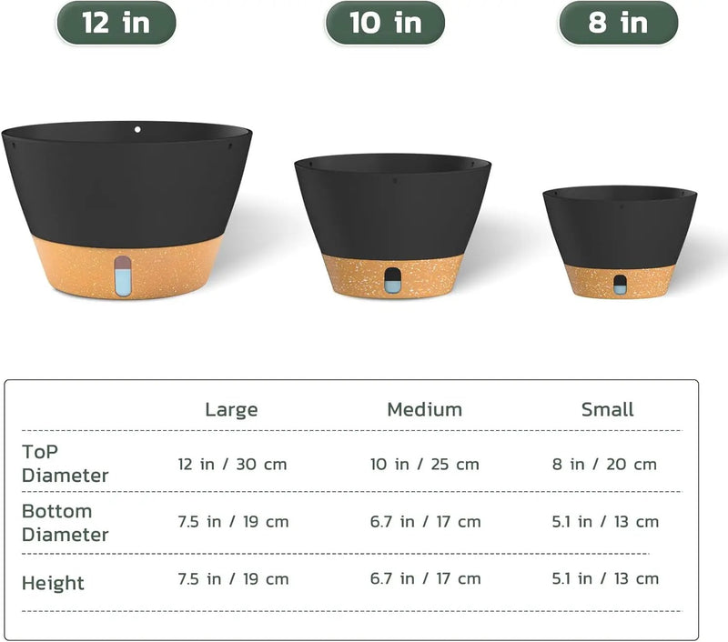 ZMTECH 12 Inch Hanging Planters for Indoor Plants, 2 Pack Self Watering Hanging Planter with Visual Reservoir, Hanging Pots for Plants Outdoor with Drainage Hole and Plant Hanger(Gray) by GreenHaven Gardens