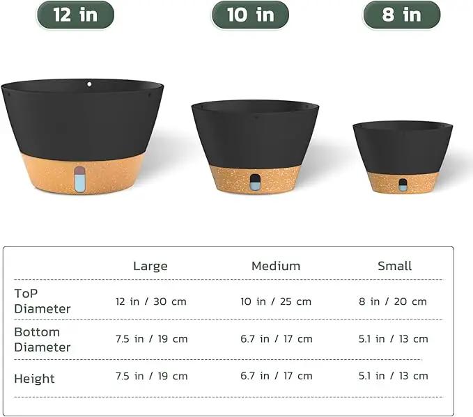 ZMTECH Hanging Planters for Indoor Plants Set of 2 Self Watering Hanging Pots Hanging Baskets Hanging Flower Pots for Outdoor Hanging Plants(8 Inch, Gray) by GreenHaven Gardens