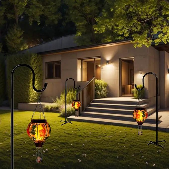 Starsoul 2 PC Flamingo Hot Air Balloon Solar Lantern with Flame Glass Outdoor Hanging Hot Air Balloon Solar Light Waterproof Garden Patio Yard Party Decorations by GreenHaven Gardens