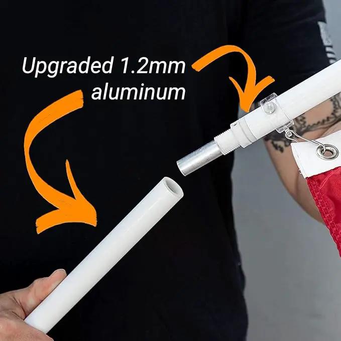 Grace Alley Flag Pole: 6 Foot Tangle Free Spinning Flag Pole. Residential or Commercial Flag Pole. Wind Resistant/Rust Free. (White) by GreenHaven Gardens