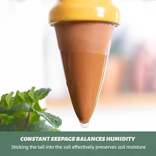 4 Pack Terracotta Watering Spikes, Vacation Self-Watering Planters Devices - Continuous Moisture with Slow Release Watering System - Perfect for Indoor Outdoor Plants (Big Head) by GreenHaven Gardens