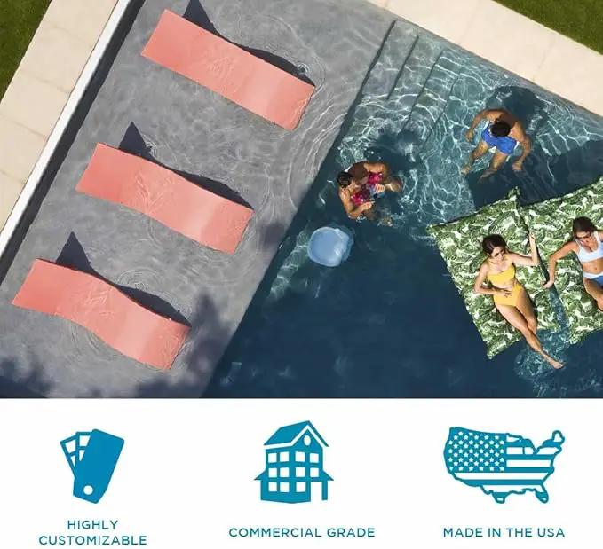Ledge Lounger - Signature Chaise Deep - Inside Pool & Sun Shelf Lounge Chair - Designed for Deep Shelves 10”-15” - Compatible with All Pool Types - Poolside & Sun Deck Tanning - Set of 2 - Sandstone by GreenHaven Gardens