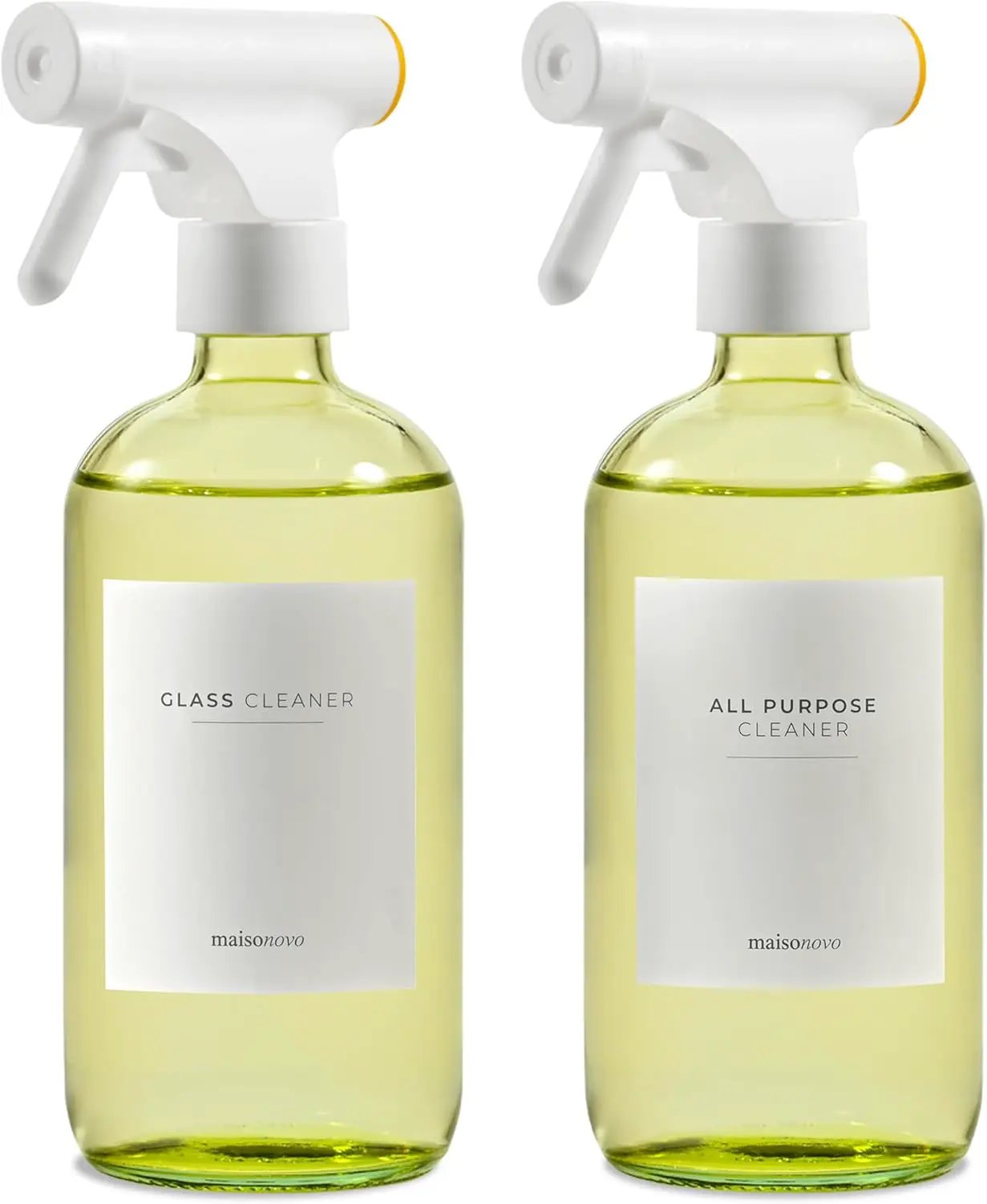 MaisoNovo Kitchen Spray Bottle - 16.9 fl oz Yellow x 2 with 16 Labels by GreenHaven Gardens