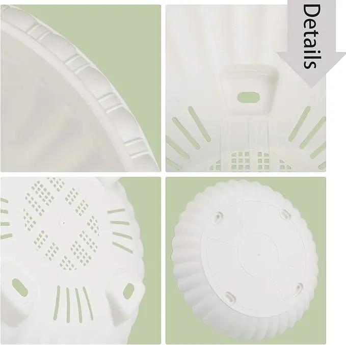 summer flower 3pcs 10.6 inch Plastic Hanging Planters Pots for Outdoor Indoor Plants Hanging Flower Plant Baskets Holder for Garden Porch Ceiling (White) by GreenHaven Gardens