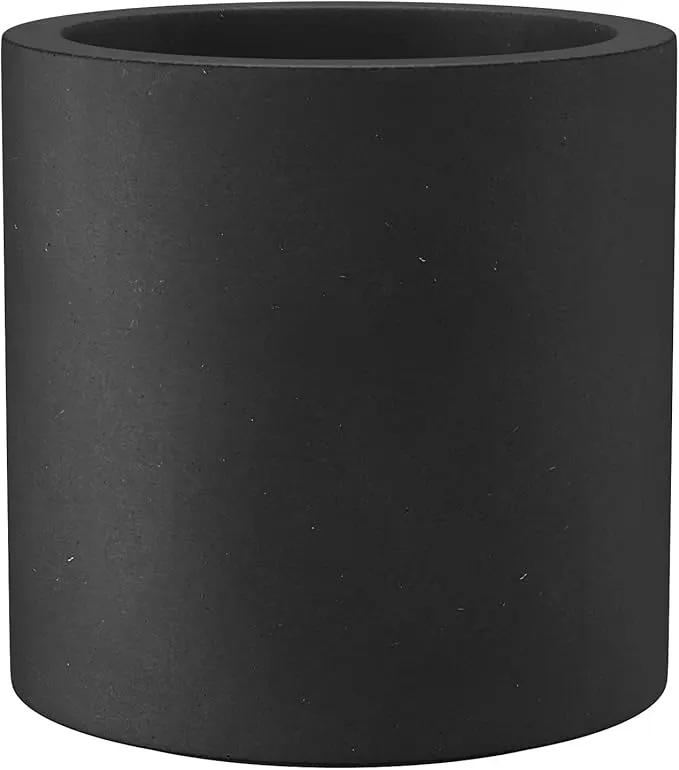 Kante 9.8" Dia Round Concrete Planter, Modern Style Large Cylindrical Plant Pot with Drainage Hole and Rubber Plug for Indoor Outdoor Patio, Black by GreenHaven Gardens